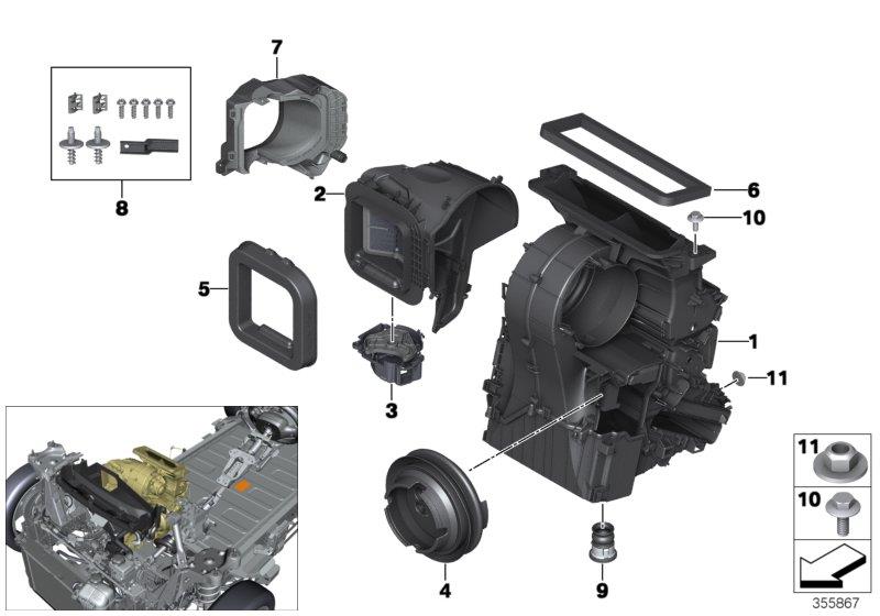 Diagram HOUSING PARTS - AIR CONDITIONING for your 2012 BMW M6   