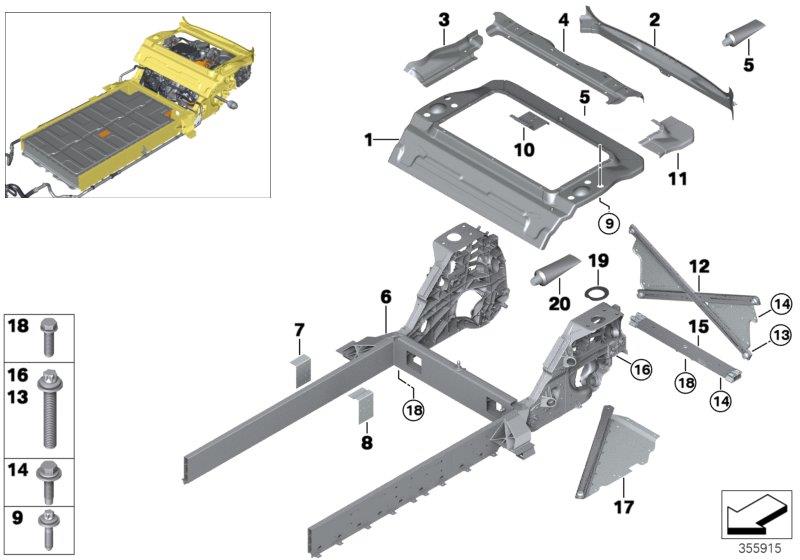 Diagram FLOOR PANEL TRUNK/WHEEL HOUSING REAR for your 2013 BMW M6   