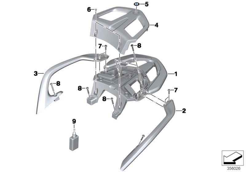 Diagram Luggage grid for your 2016 BMW R1200RT   