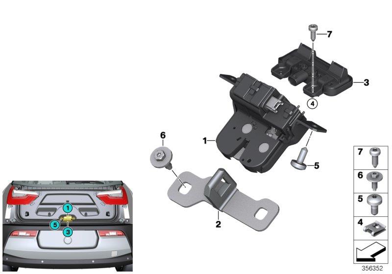 Diagram Tailgate closing system for your BMW
