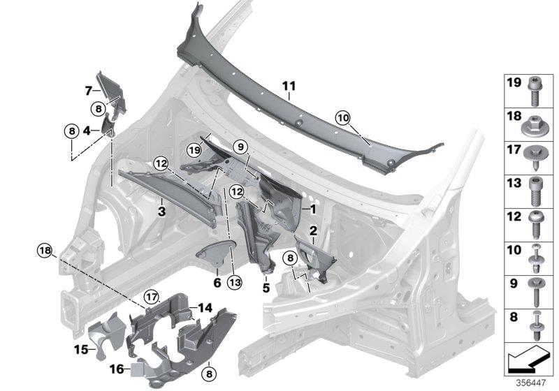 Diagram Mounting parts, engine compartment for your 2008 BMW 135i   