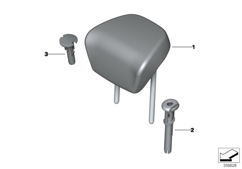 Diagram Rear seat head restraint for your 2014 BMW M6   