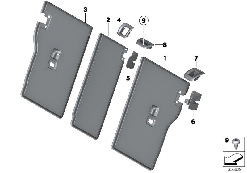 Diagram Seat, rear, seat trim covers for your 2012 BMW M6   