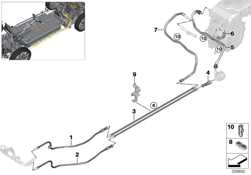 Diagram Cooling system coolant hoses for your BMW