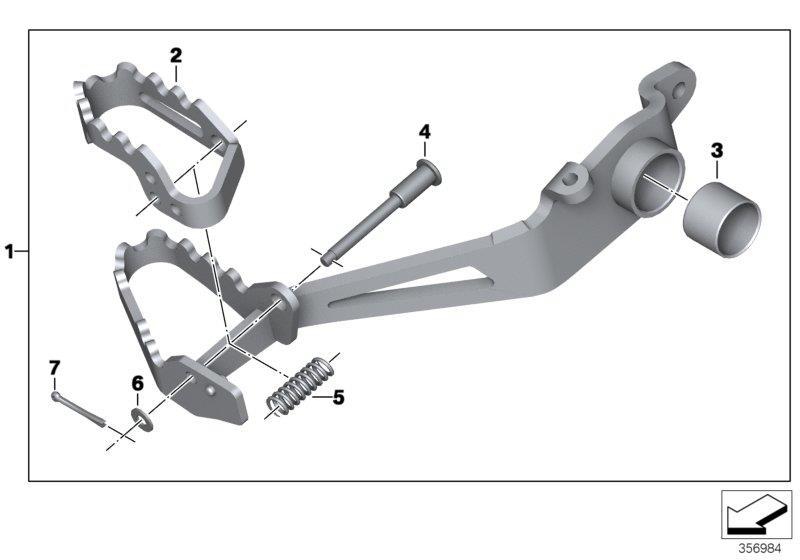 Diagram Footbrake lever, adjustable for your 2009 BMW HP2 Sport   