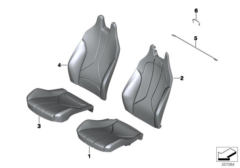 Diagram Seat, front, upholstery and cover for your 2023 BMW X3  30eX 