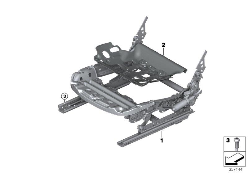 Diagram Seat, front, seat frame, electric for your 2018 BMW M6   