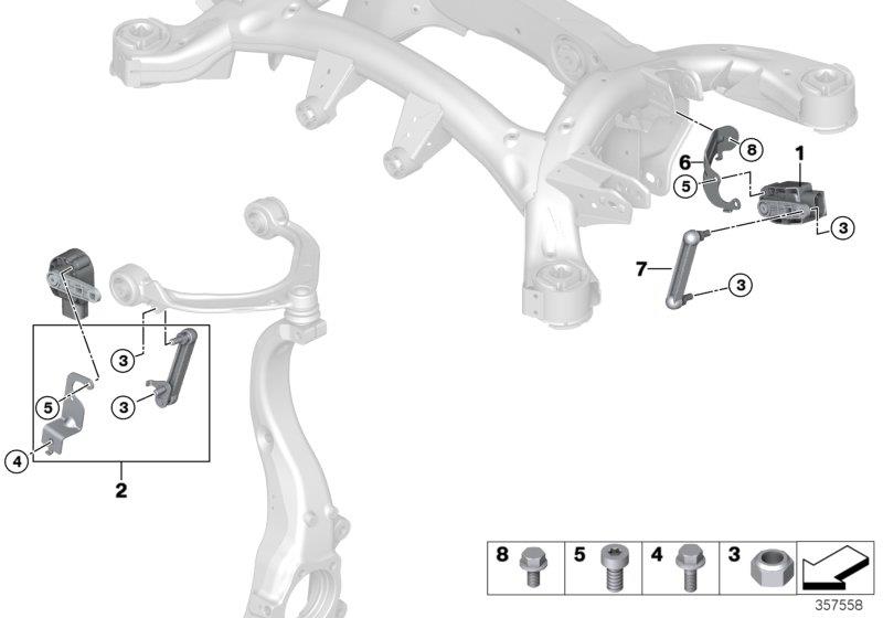 Le diagramme Capteur d"assiette/pièces de montage pour votre BMW 540iX  