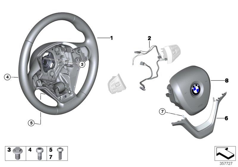 Diagram Airbag sports steering wheel for your 2019 BMW 750i   