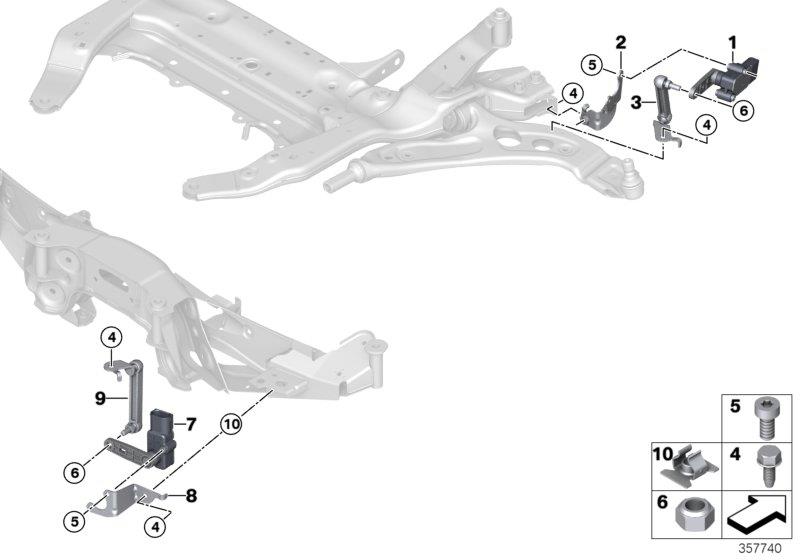 Diagram HEADLIGHT VERTICAL AIM CONTROL SENSOR for your 2004 BMW 320i   