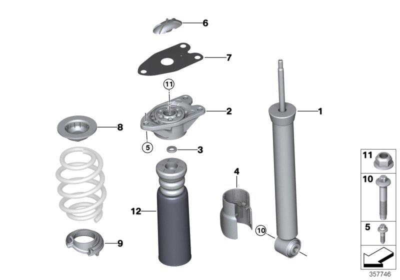 Diagram Shock absorber, rear for your 2010 BMW M6   