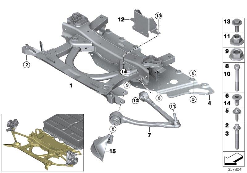 Diagram FRONT AXLE SUPPORT/WISHBONE for your 2014 BMW M3   