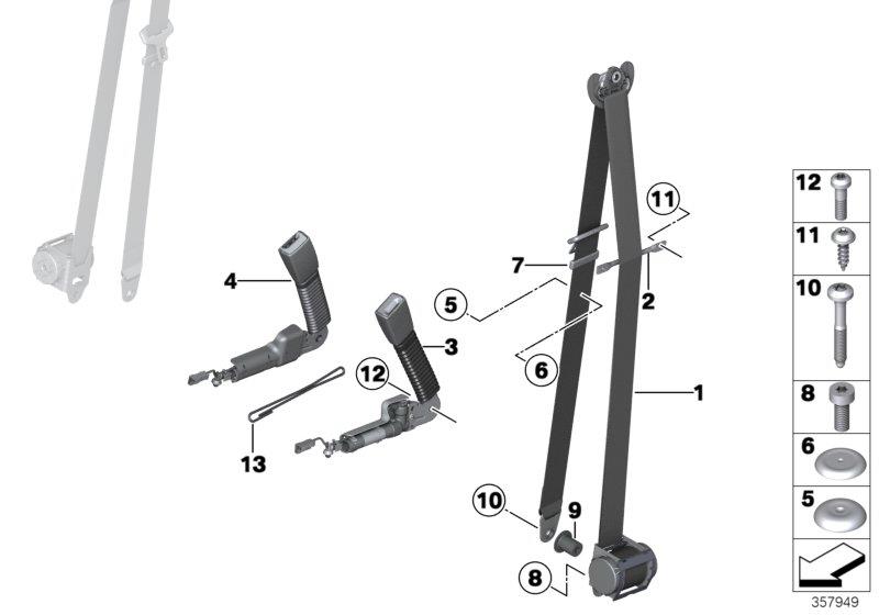 Diagram Safety belt front for your MINI