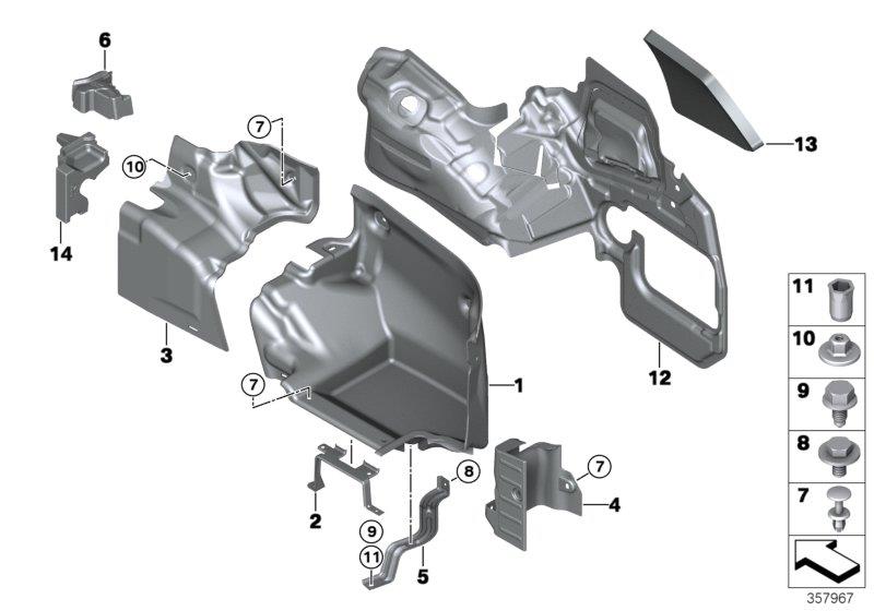 Le diagramme REVETEMENT DE COFFRE A BAGAGES droit pour votre BMW