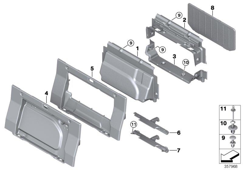 Diagram TRUNK PARTITION TRIM PANEL for your 2017 BMW 430iX  Convertible 