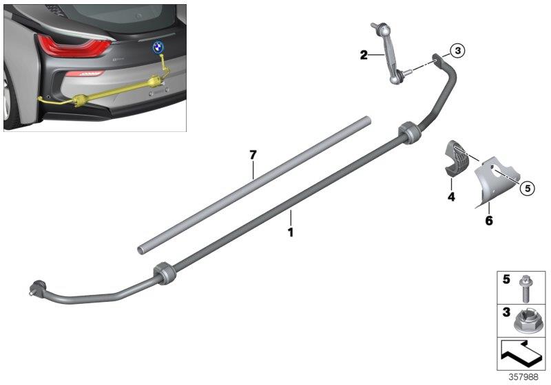 Diagram Stabilizer, rear for your 1988 BMW M3   