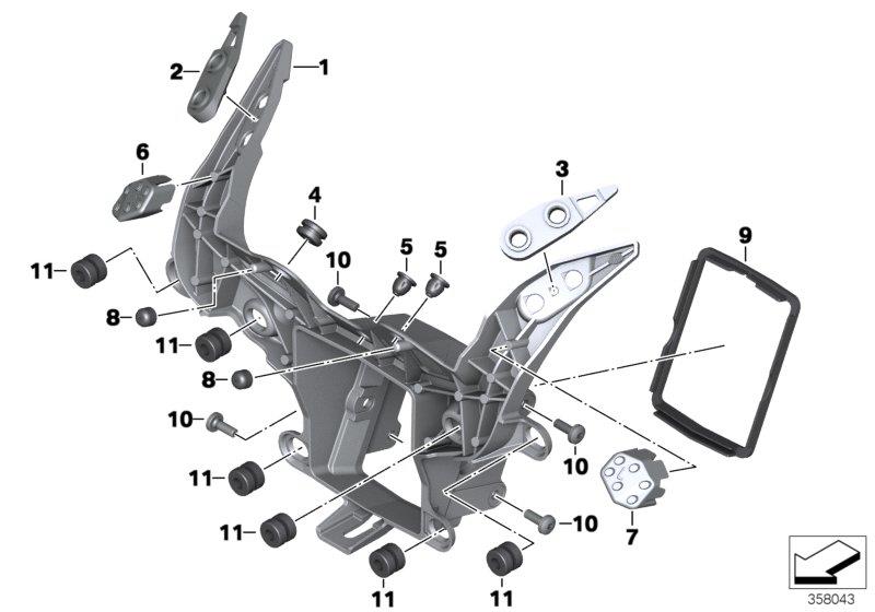 Diagram Front panel carrier for your 2013 BMW R1200GS Adventure   