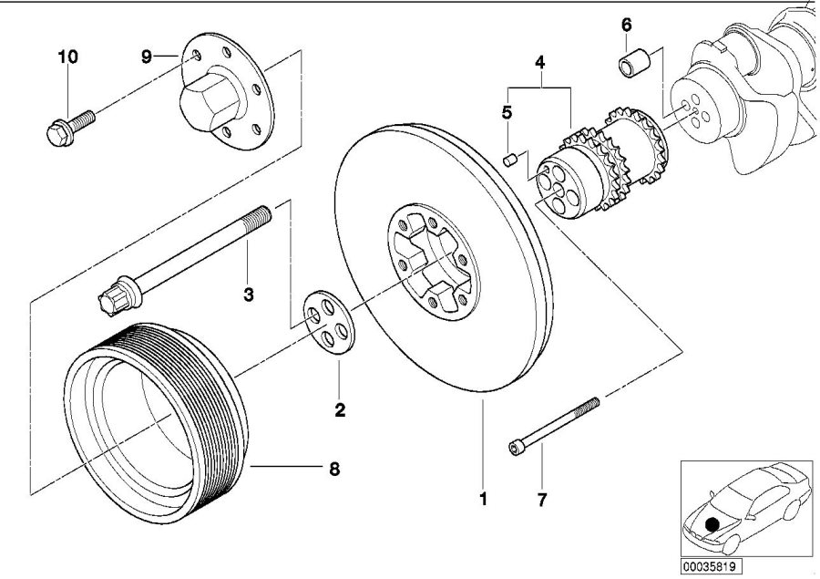 Diagram Belt Drive-vibration Damper for your 2023 BMW X3  30eX 