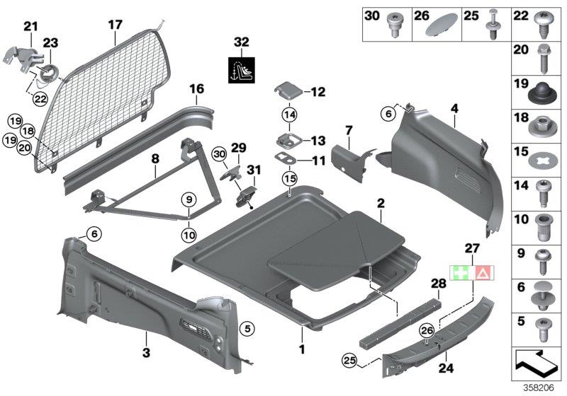 Diagram Trunk trim panel for your MINI