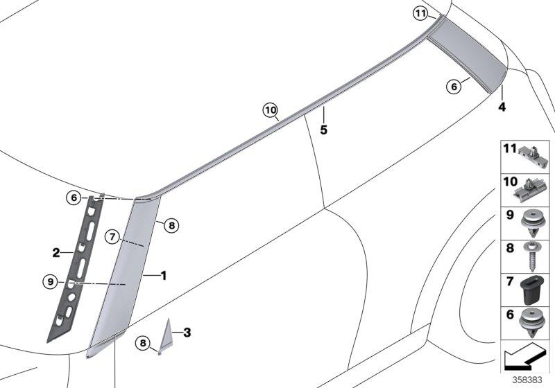 Diagram Outer trim covers / trim grill II for your MINI