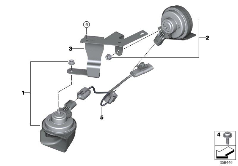 Diagram Air horns with bracket for your MINI