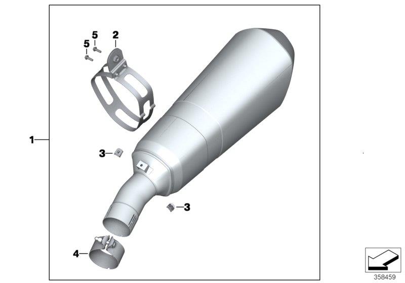 Diagram Rear silencer, chrome-plated for your BMW