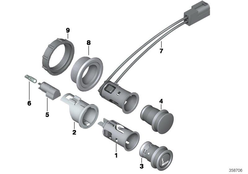 Diagram Cigarette lighter / sockets for your MINI