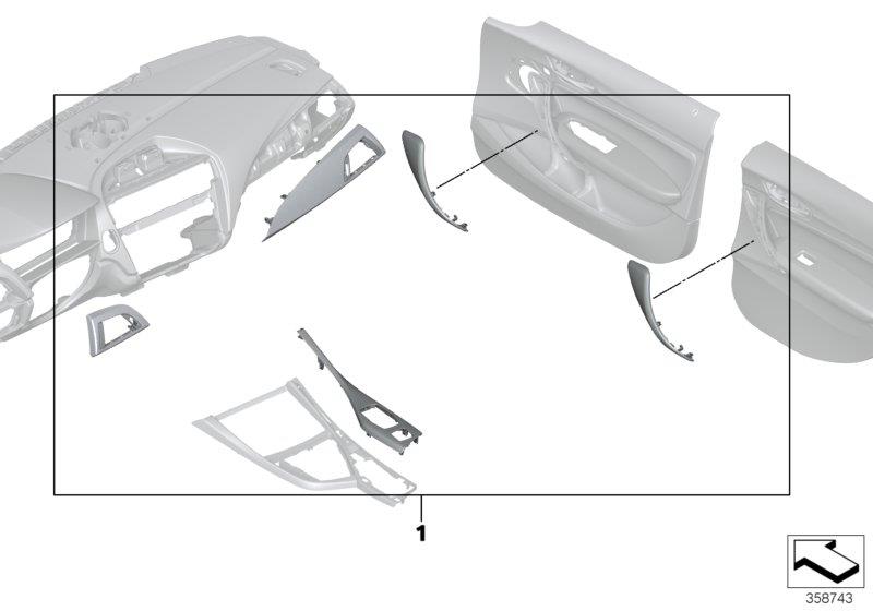 Diagram M Performance interior trim covers for your 2013 BMW