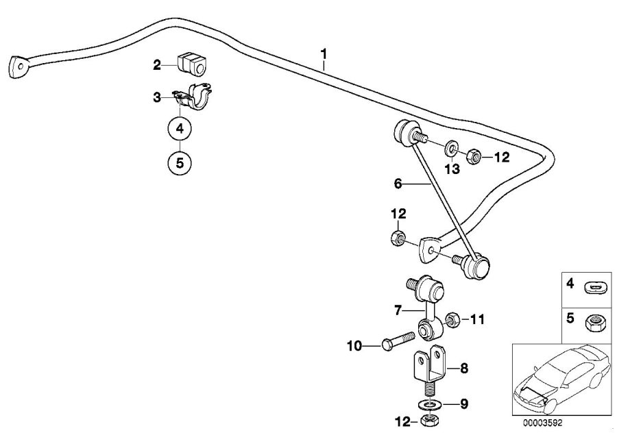 Diagram Stabilizer, front for your 1998 BMW 328i Coupe Manual 