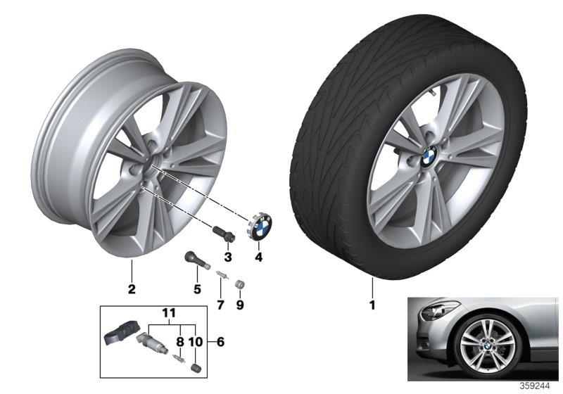 Diagram BMW LA wheel, Double Spoke 385 for your BMW M240iX  