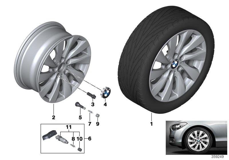 Diagram BMW LA wheel Turbine styling 381 for your BMW M240iX  