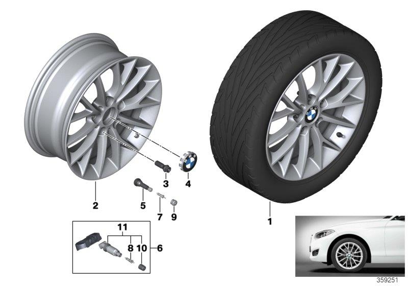 Diagram BMW LA wheel Y Spoke 380 for your 2019 BMW M240iX   