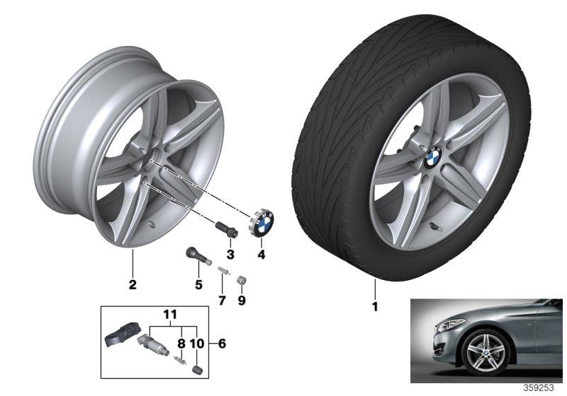 Diagram BMW LA wheel, Star Spoke 379 for your 2020 BMW M240iX   