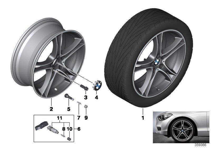 Diagram BMW LA wheel Double Spoke 361-19"" for your 2019 BMW M240iX   