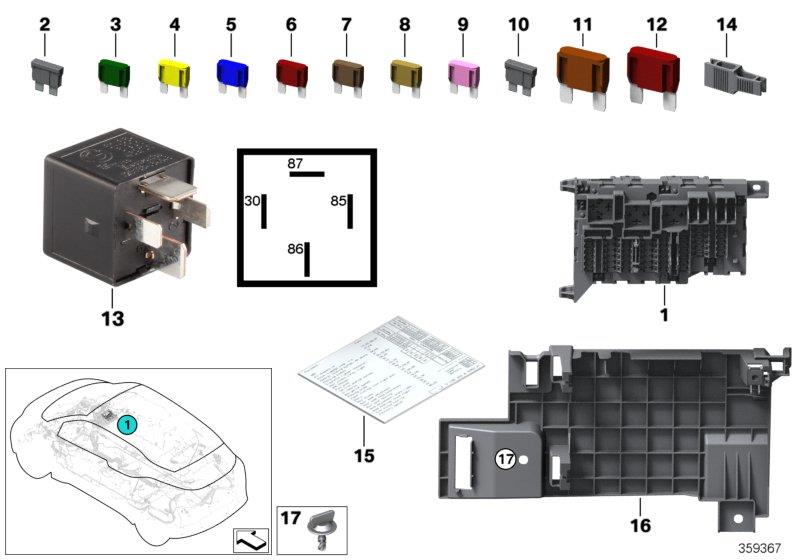 Diagram Power distribution box for your BMW