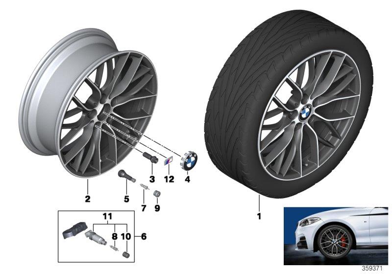Le diagramme Roue alliage BMW rayon double M 405-19"" pour votre BMW M240i  