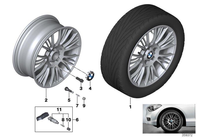 Diagram BMW LA wheel radial spoke 388 - 18"" for your BMW