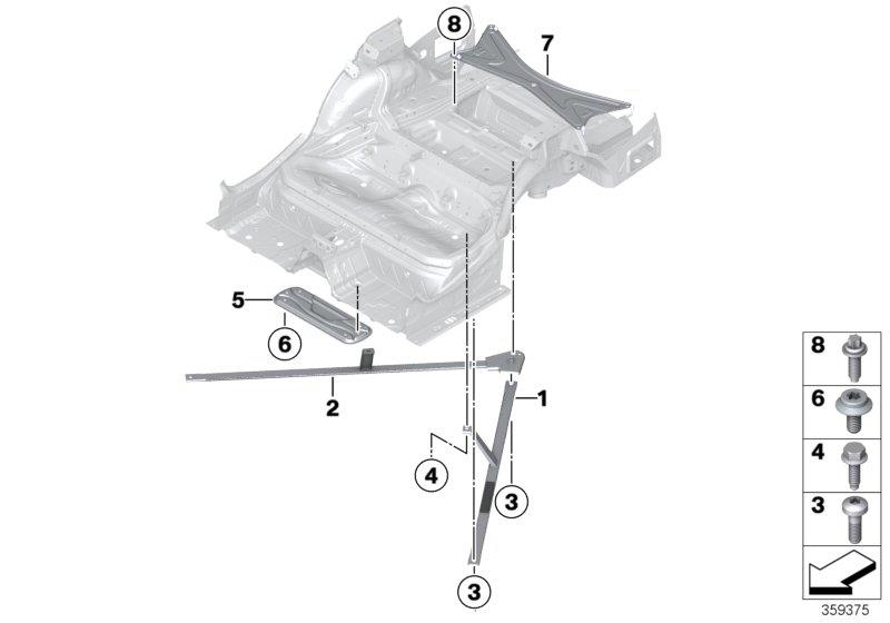 Diagram Reinforcement for body, rear for your 2005 BMW X5   