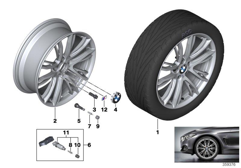 Diagram BMW LA wheel M double spoke 624 - 19"" for your BMW M240iX  