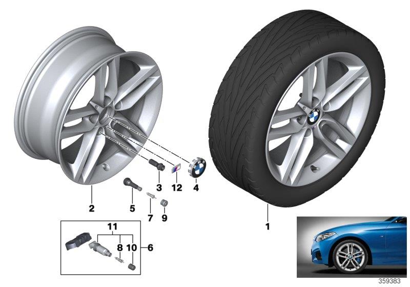 Diagram BMW LA wheel M Double Spoke 461 - 18"" for your 2017 BMW M240iX   