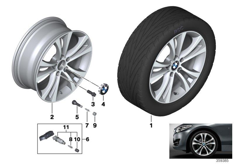 Diagram BMW LA wheel Double Spoke 384 - 18"" for your 2019 BMW M240iX   