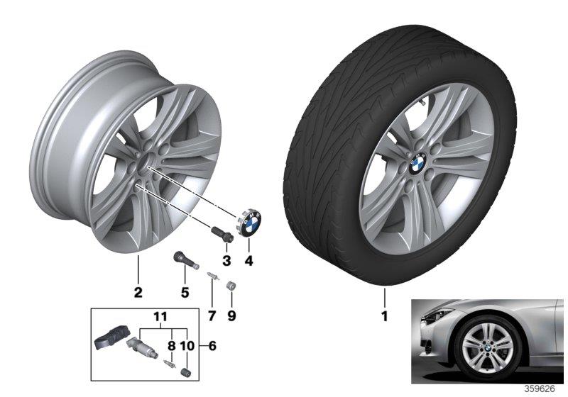 Diagram BMW LA wheel Double Spoke 392 - 17"" for your BMW 328d  