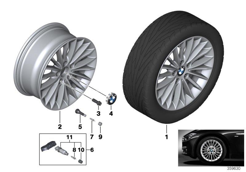 Diagram BMW LA wheel Multi-Spoke 414 - 17"" for your 2017 BMW 330e   