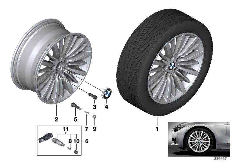 Diagram BMW LA wheel Multi-Spoke 416 - 18"" for your BMW 330iX  