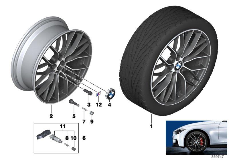 Le diagramme Roue alliage BMW rayon double M 405-20"" pour votre BMW 330e  