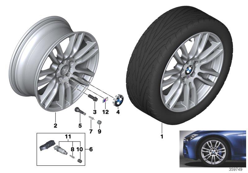Diagram BMW LA wheel M Star-Spoke 403 - 19"" for your 2018 BMW 328d   