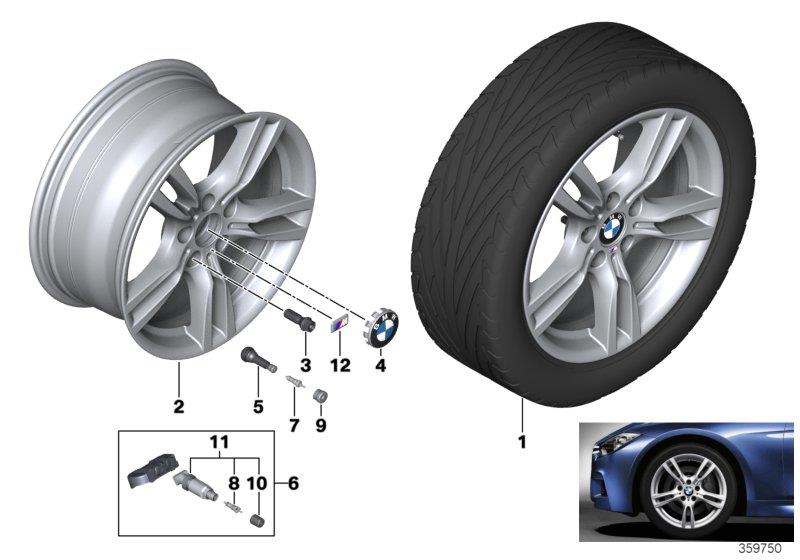 Diagram BMW LA wheel M Star-Spoke 400 - 18"" for your BMW 330e  