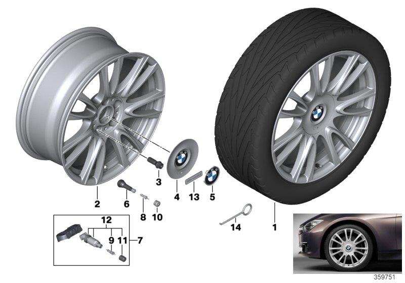 Diagram BMW LA wheel Individual V-Spoke 439-19"" for your 2018 BMW 330i   