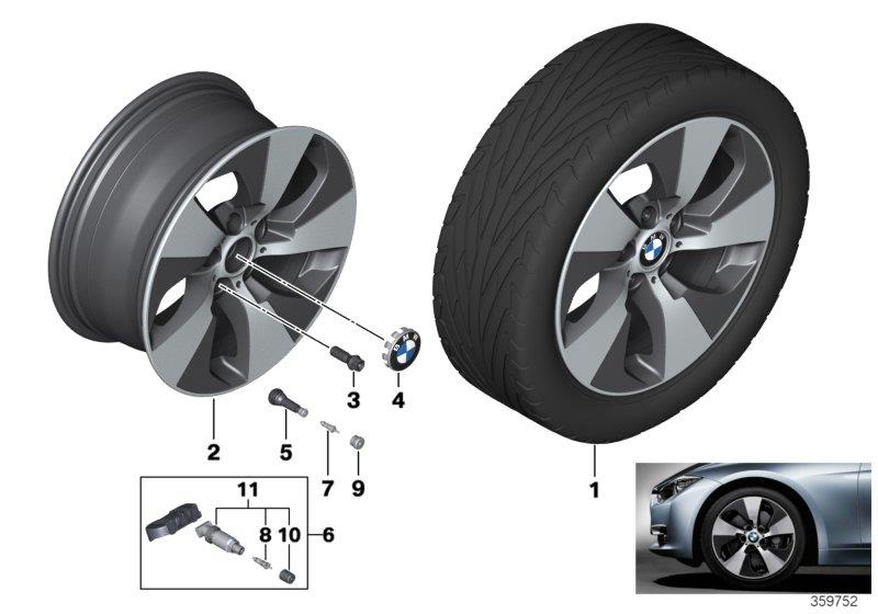 Diagram BMW LA wheel Streamline 419 - 18"" for your 2012 BMW 328i   
