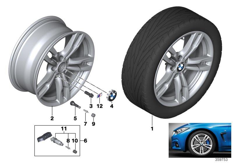 Diagram BMW LA wheel M Double Spoke 441 - 18"" for your 2017 BMW 330e   